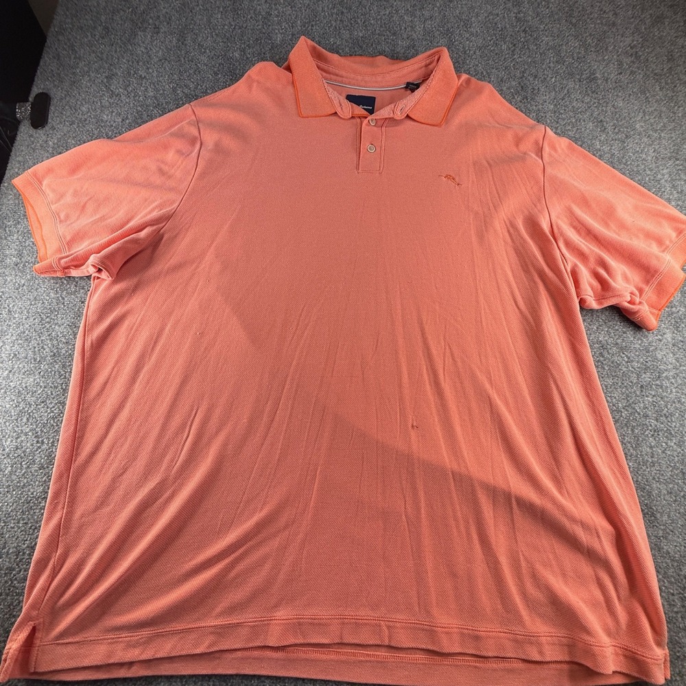 Tommy Bahama Mens 3XT Coral Orange Emfielder Polo Shirt Short Sleeve Big & Tall